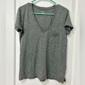 Madewell Charcoal V-Neck Tee